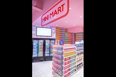 Mini Mart food section at Miniso Camden store in London